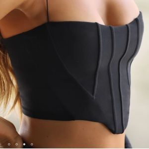 Joah Brown Contour Corset Bra s/m black sueded onyx NWT